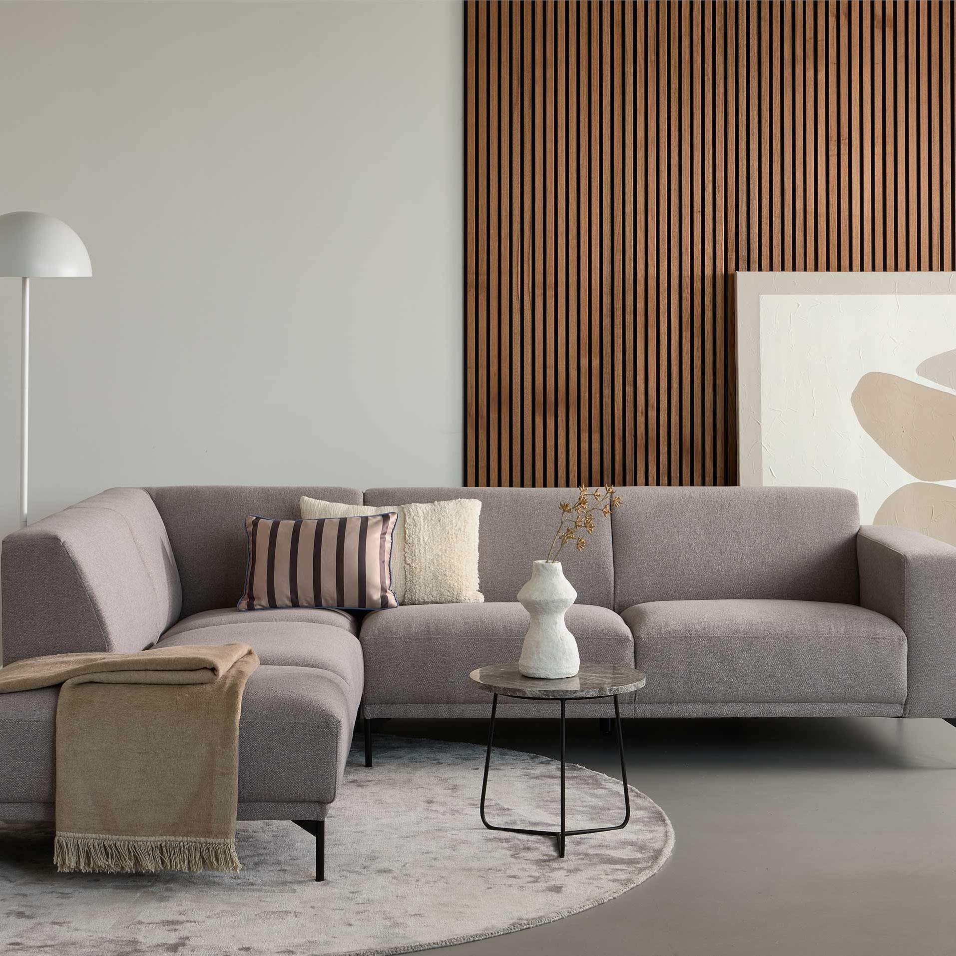 Canapé d'angle gauche - gris - Image 1