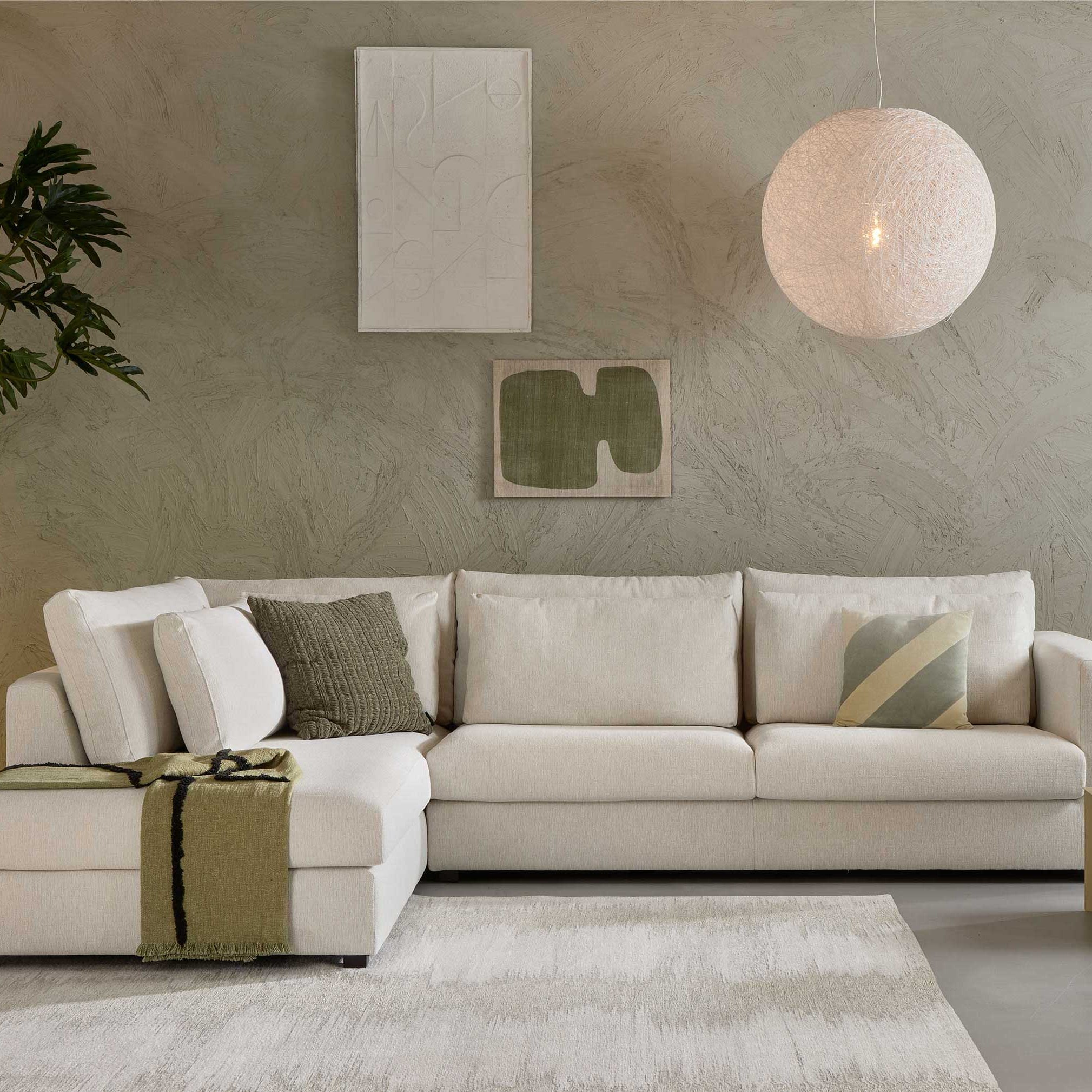 Canapé d'angle Verita gauche - beige - Image 1