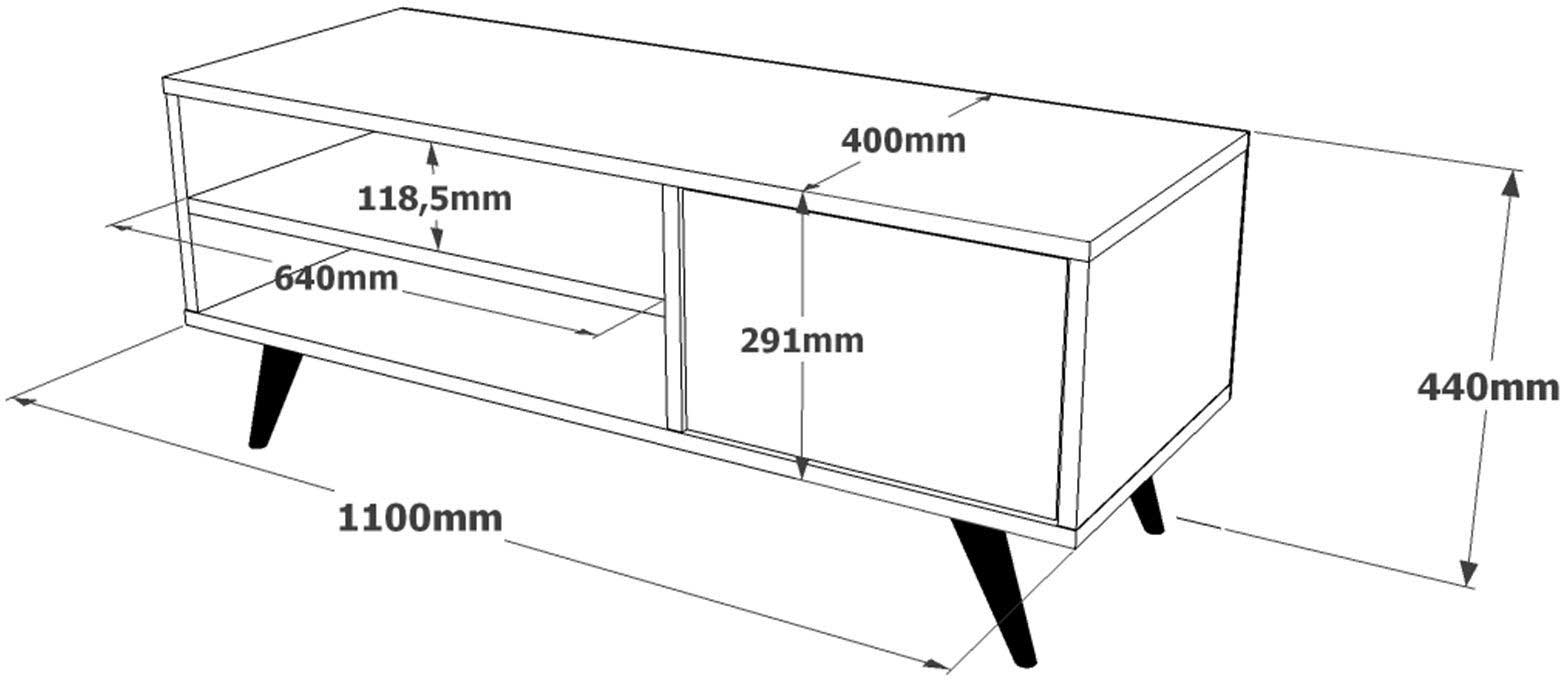 CD1 Meuble TV | 100 % MÉLAMINE | Pin Atlantique - Image 2