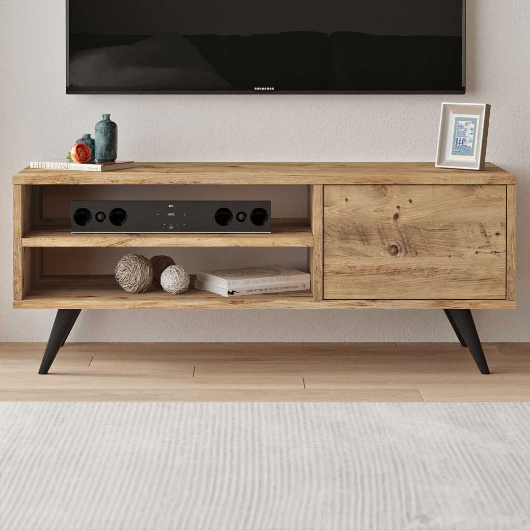 CD1 Meuble TV | 100 % MÉLAMINE | Pin Atlantique