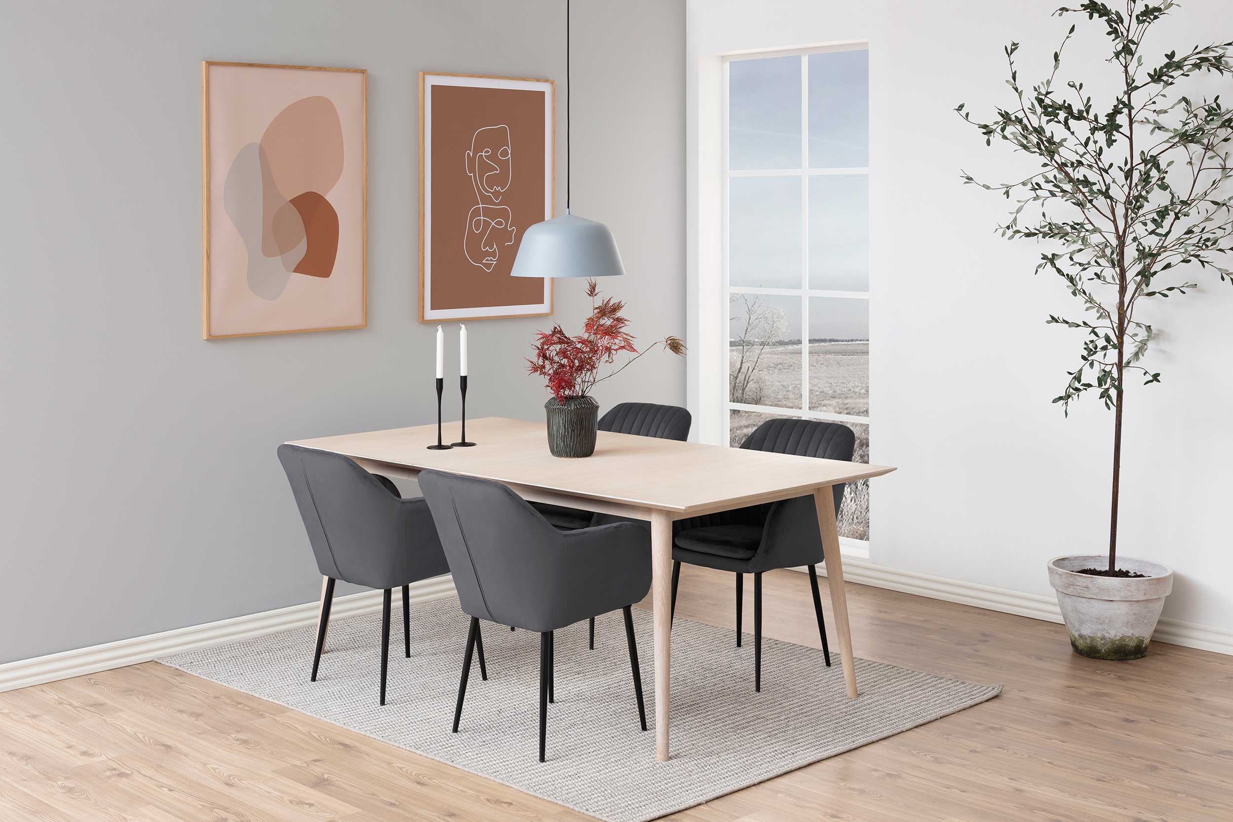 Chaise avec accoudoirs Hermeline - gris foncé/noir - Image 2