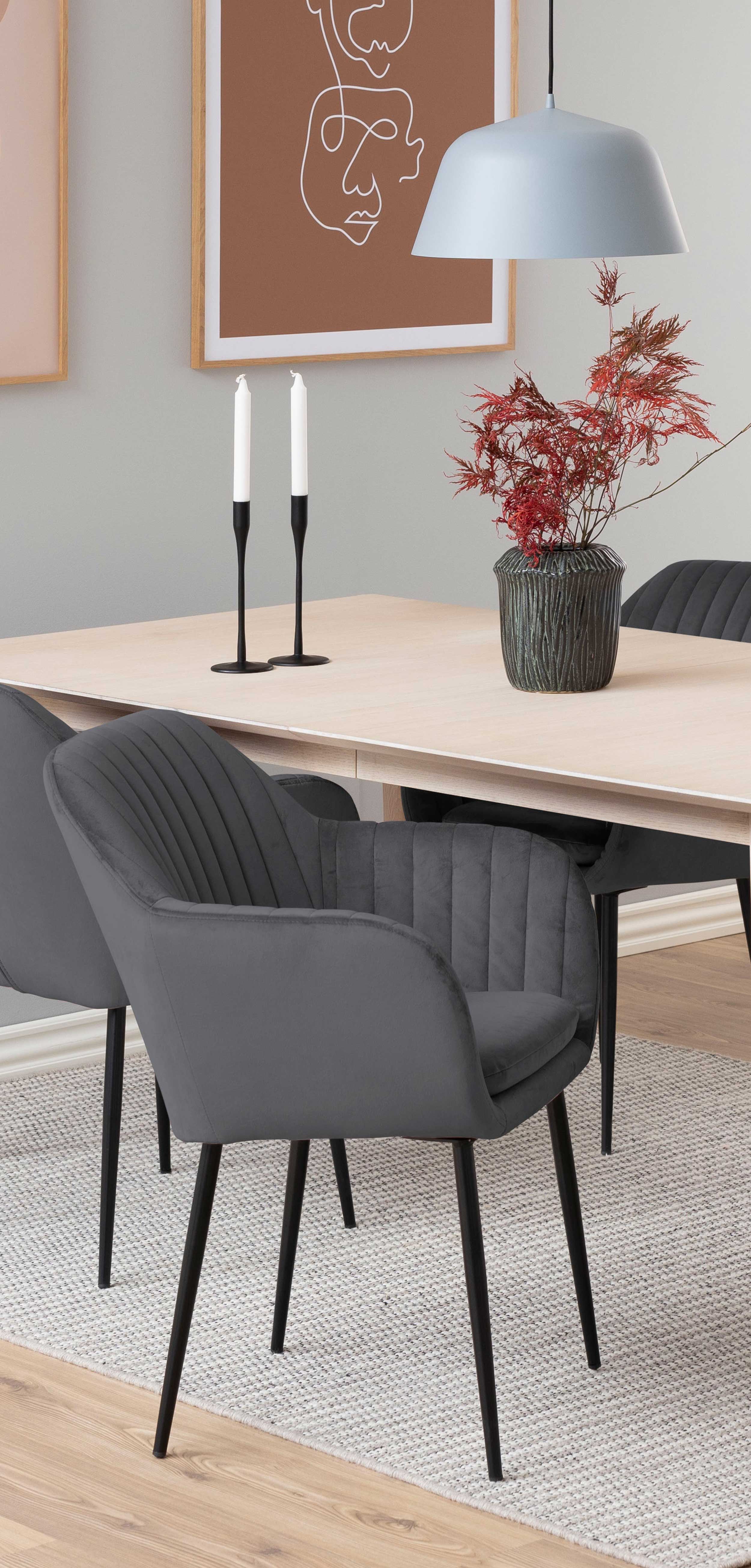 Chaise avec accoudoirs Hermeline - gris foncé/noir - Image 3