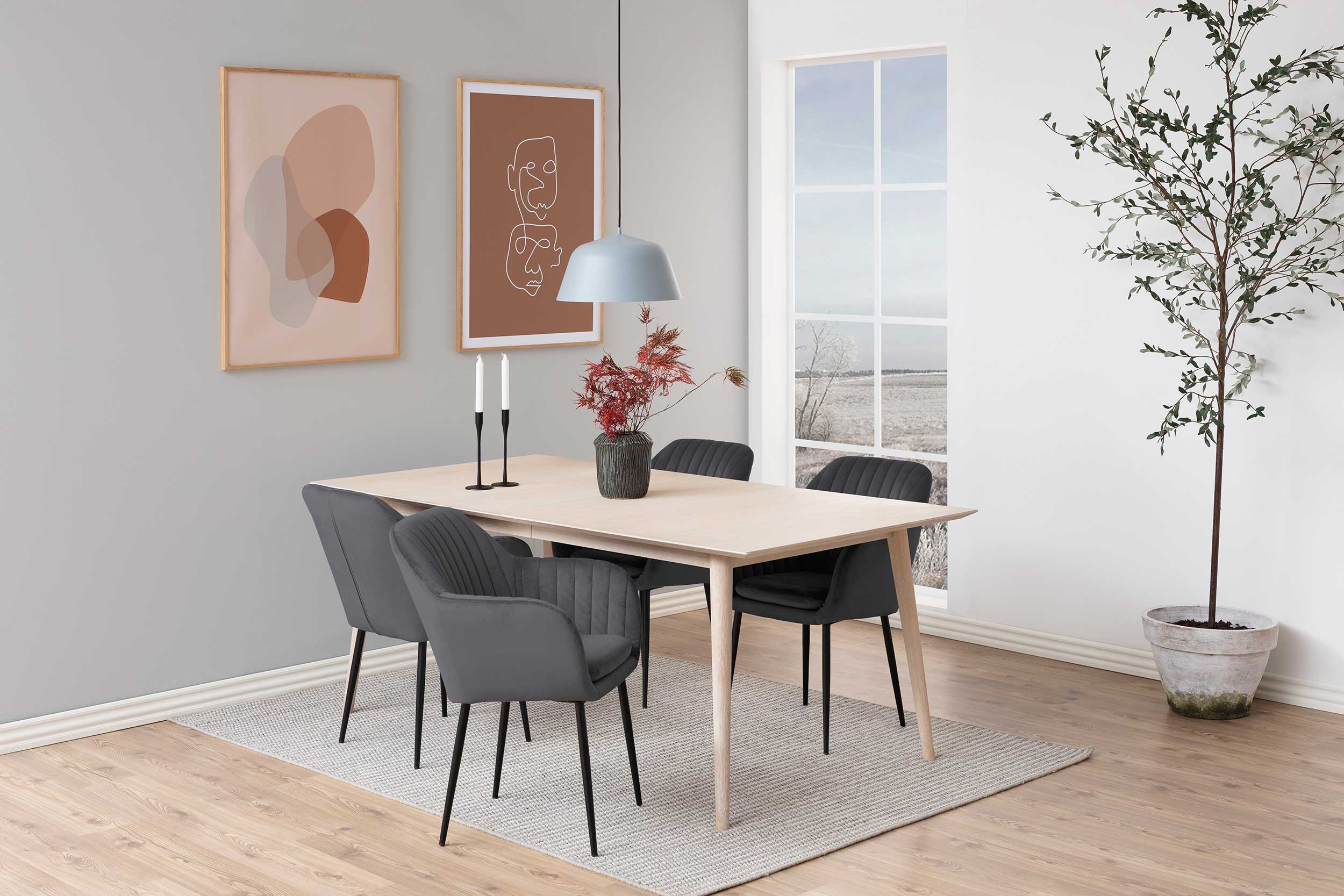 Chaise avec accoudoirs Hermeline - gris foncé/noir - Image 4