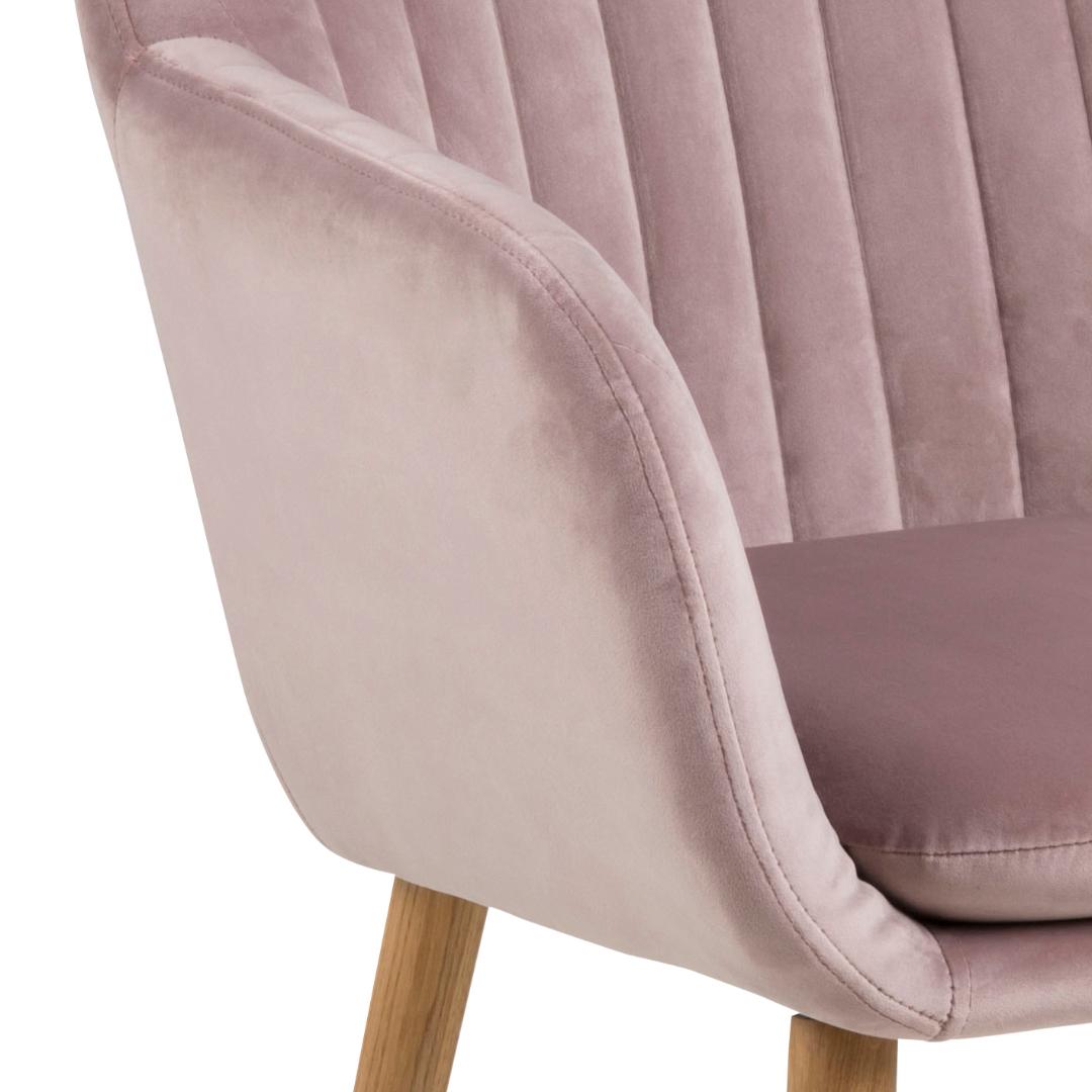 Chaise avec accoudoirs Hermeline - rose clair/chêne - Image 5