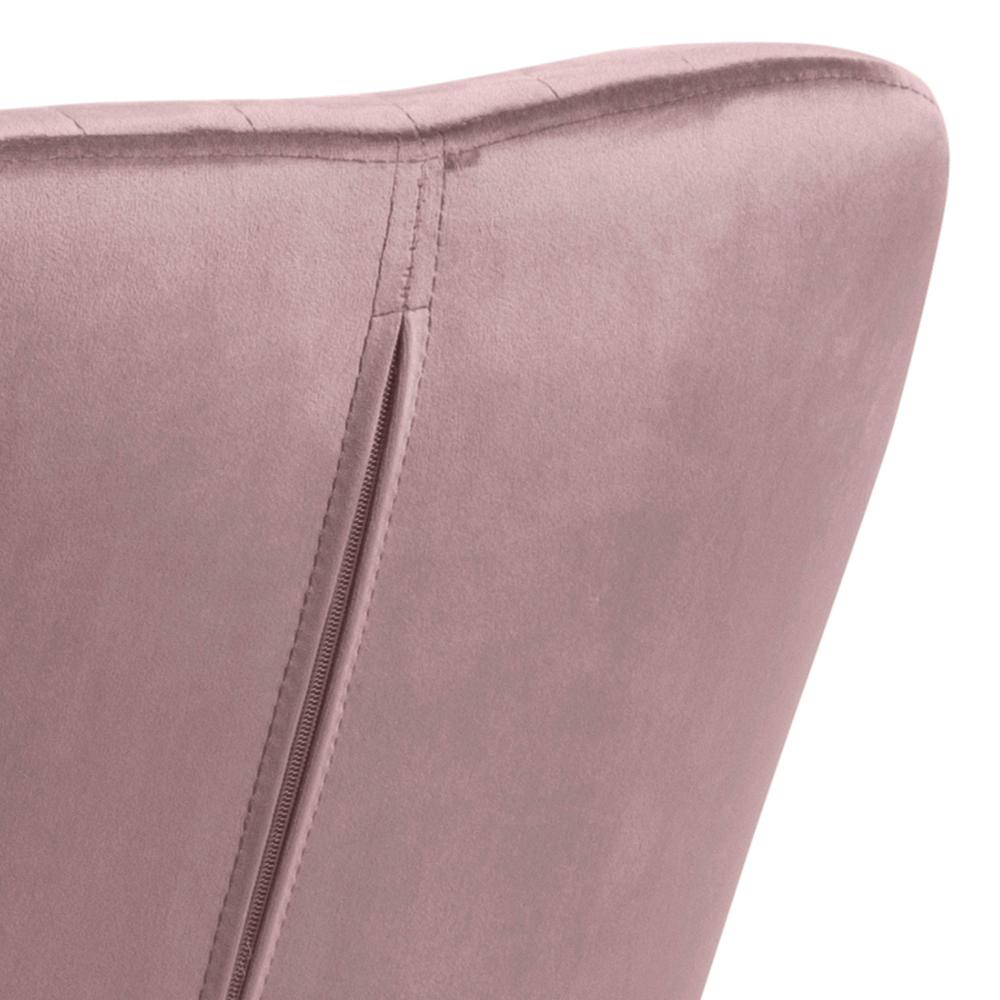 Chaise avec accoudoirs Hermeline - rose clair/chêne - Image 6