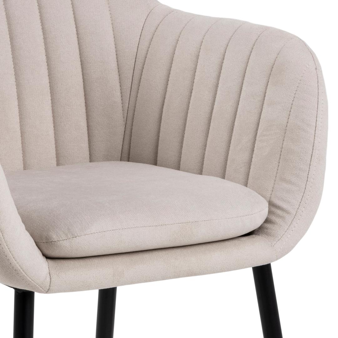 Chaise avec accoudoirs Hermeline - sable/noir - Image 5