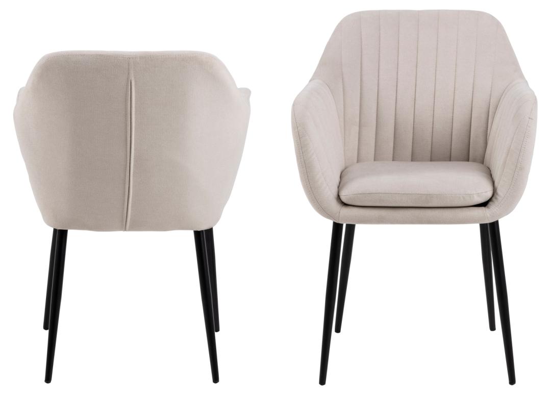 Chaise avec accoudoirs Hermeline - sable/noir - Image 7