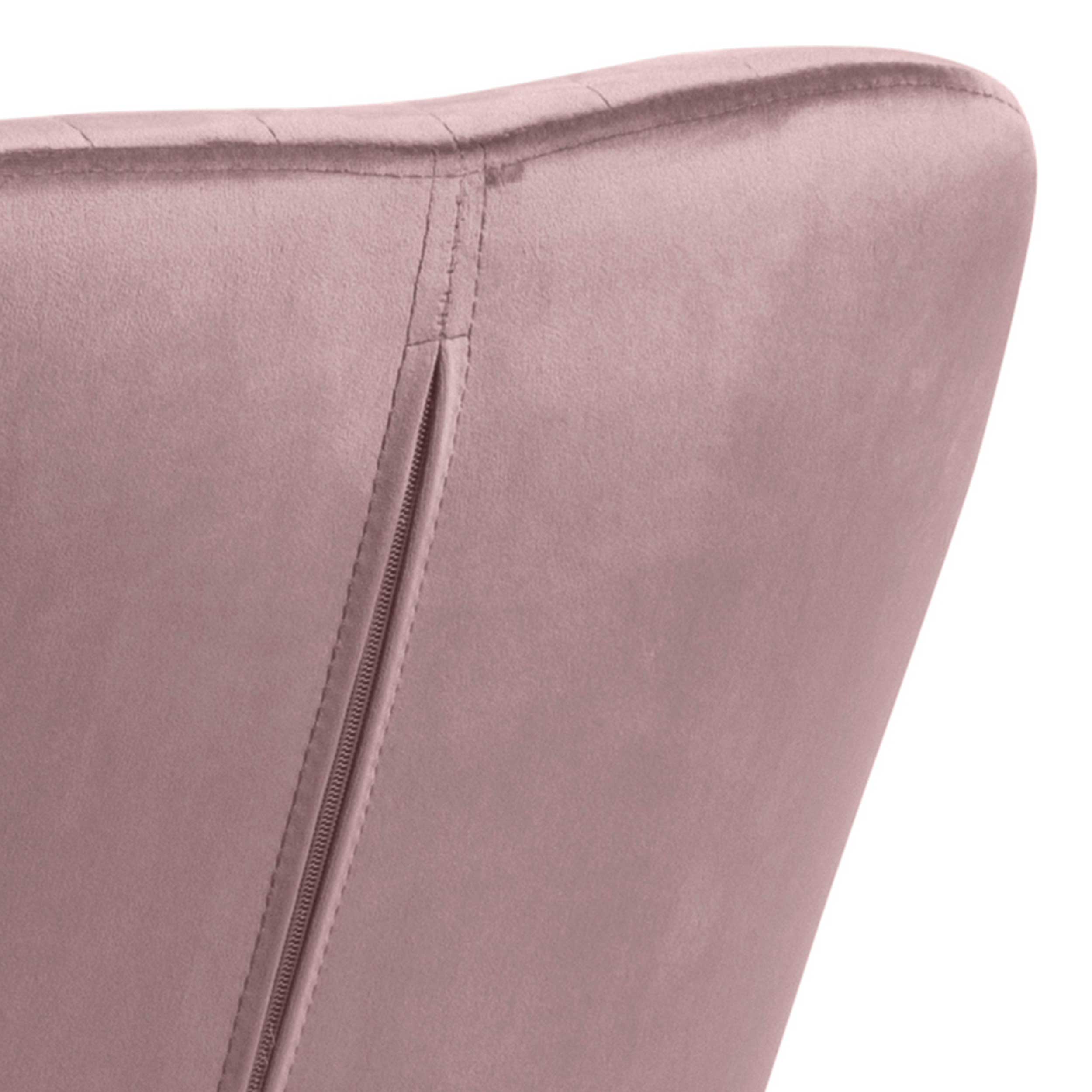 Chaise avec accoudoirs Hermeline - vieux rose/noir - Image 6