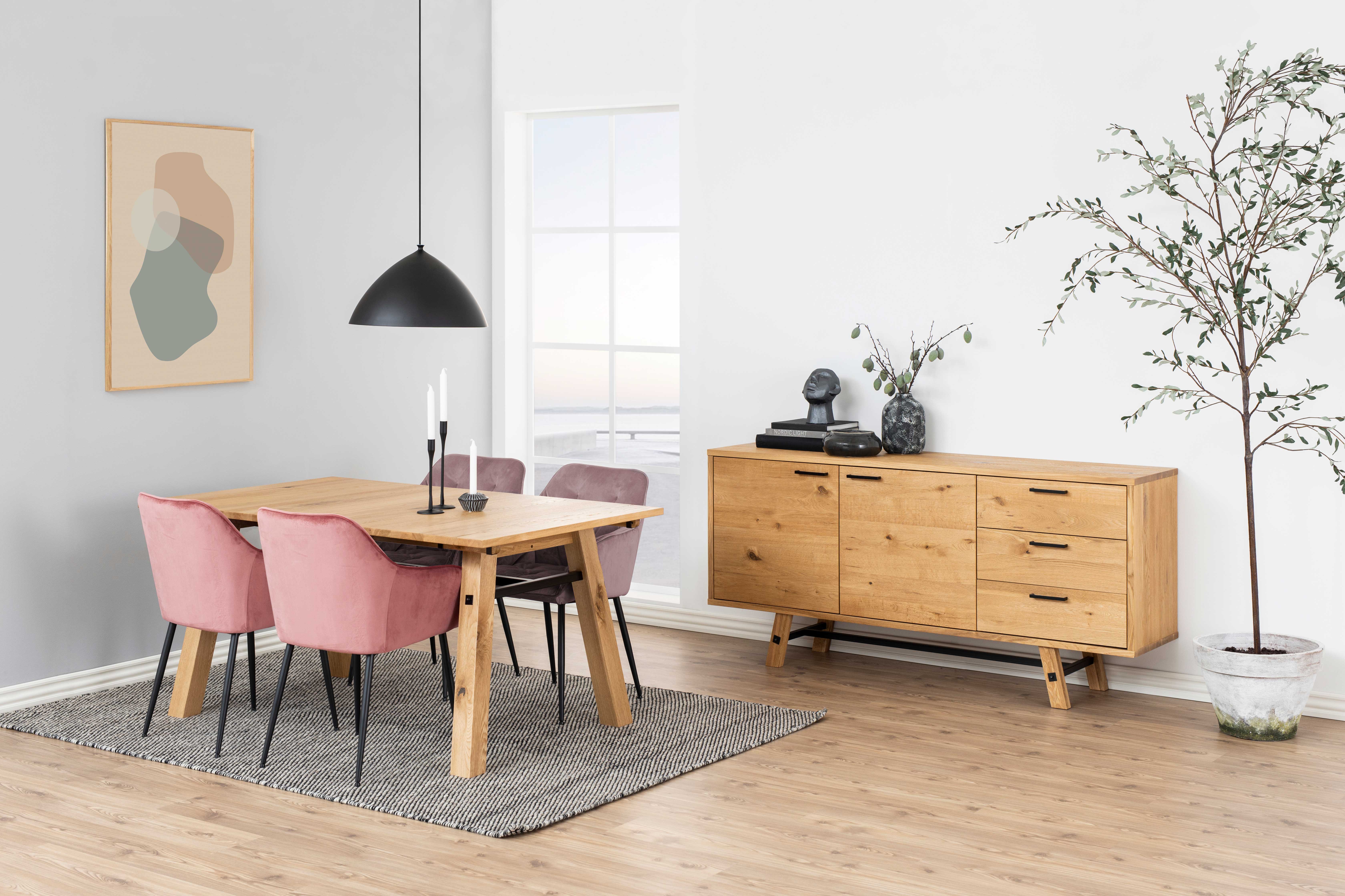 Chaise avec accoudoirs Lynn - corail/noir - Image 12