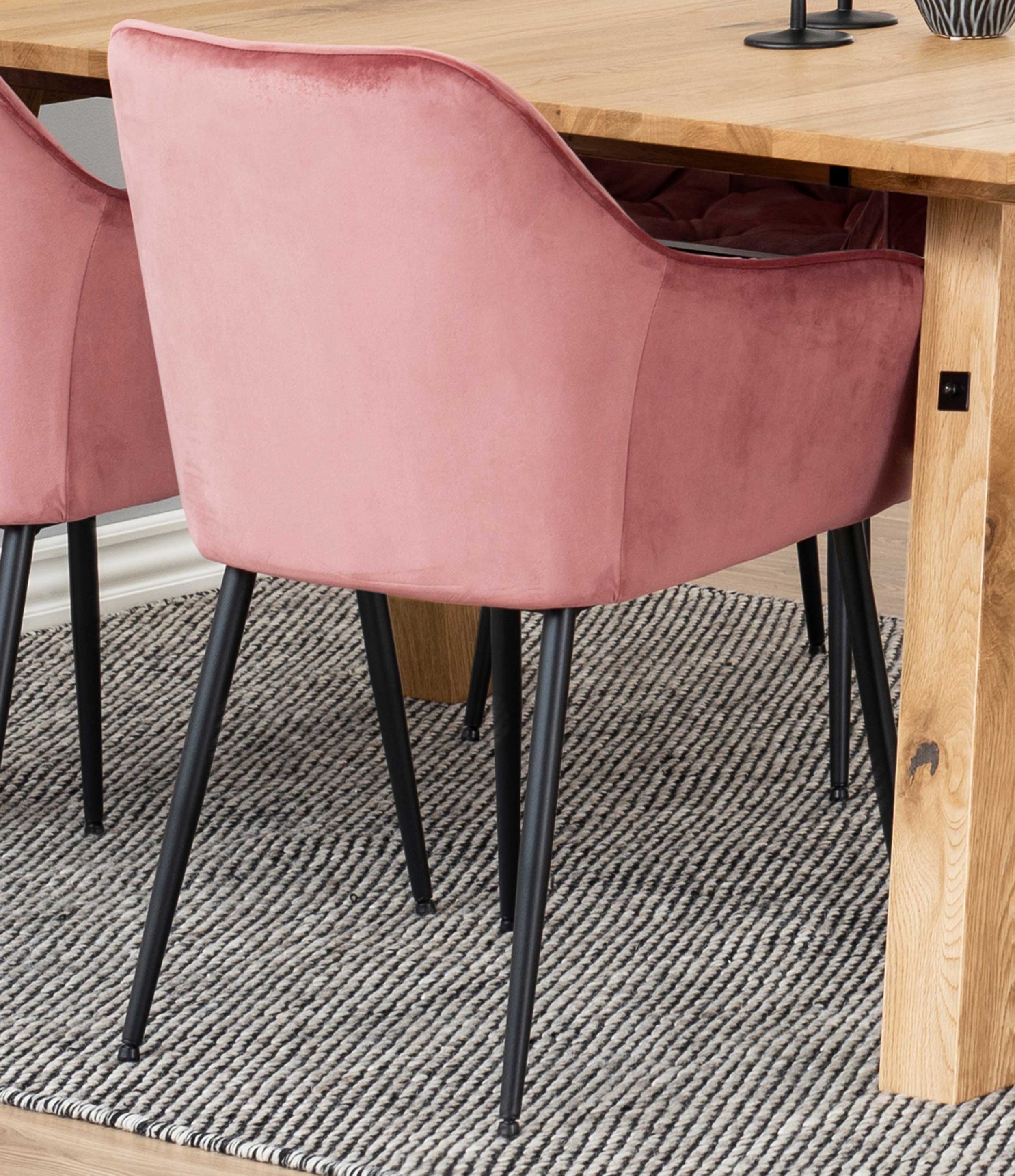 Chaise avec accoudoirs Lynn - corail/noir