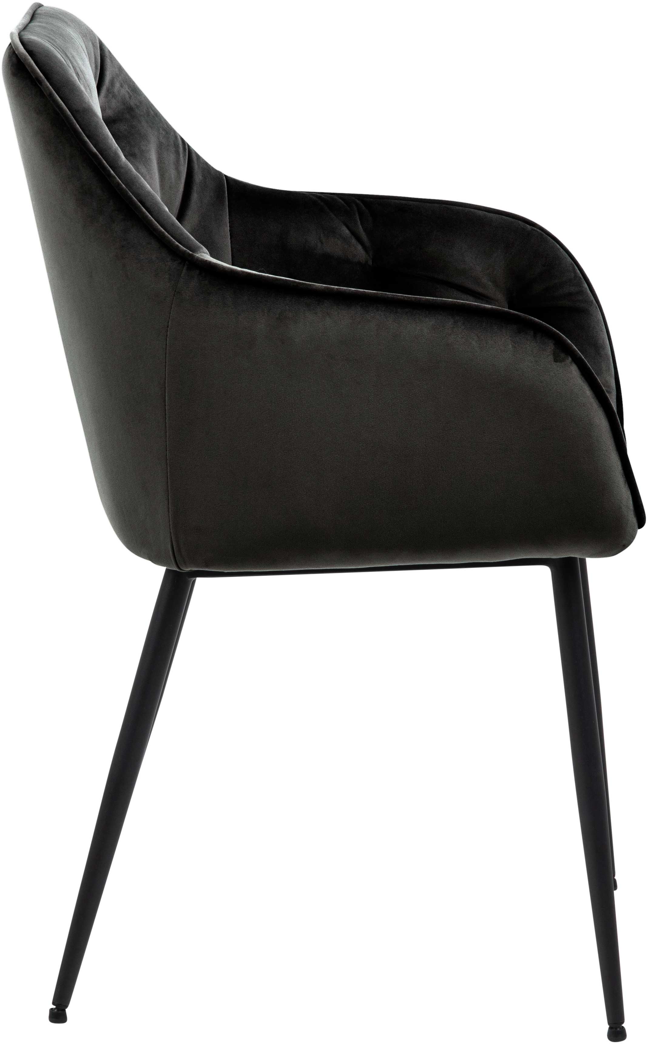 Chaise avec accoudoirs Lynn - gris brun/noir - Image 10