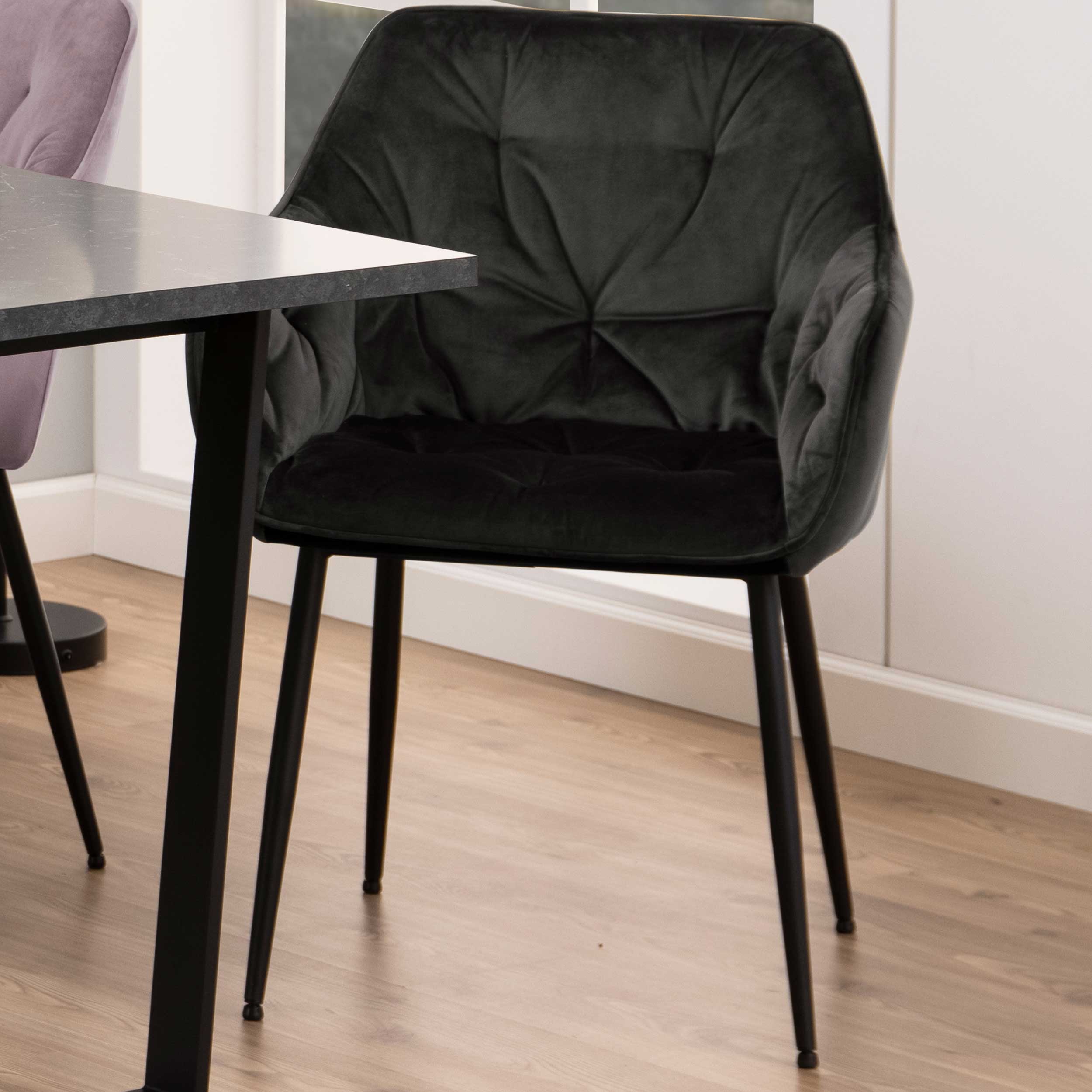 Chaise avec accoudoirs Lynn - gris brun/noir - Image 1