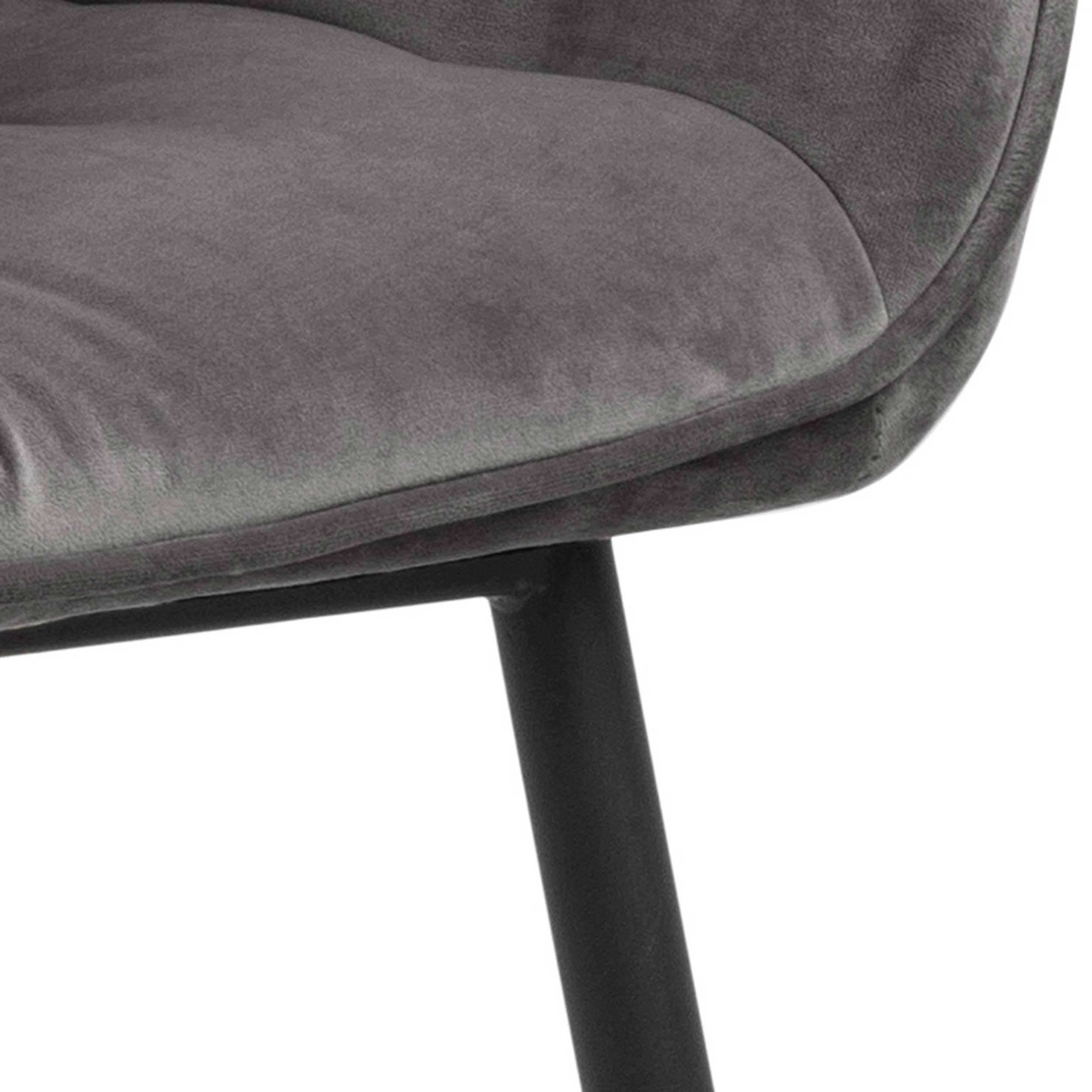 Chaise avec accoudoirs Lynn - gris foncé/noir - Image 12