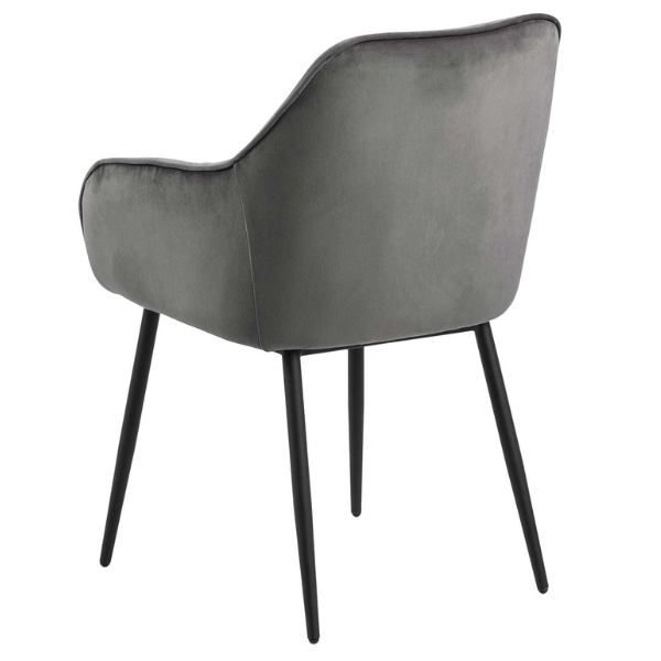Chaise avec accoudoirs Lynn - gris foncé/noir - Image 7
