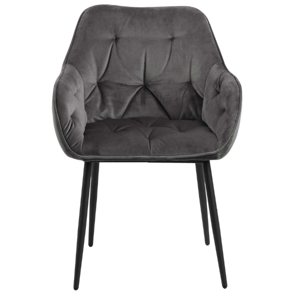Chaise avec accoudoirs Lynn - gris foncé/noir - Image 8