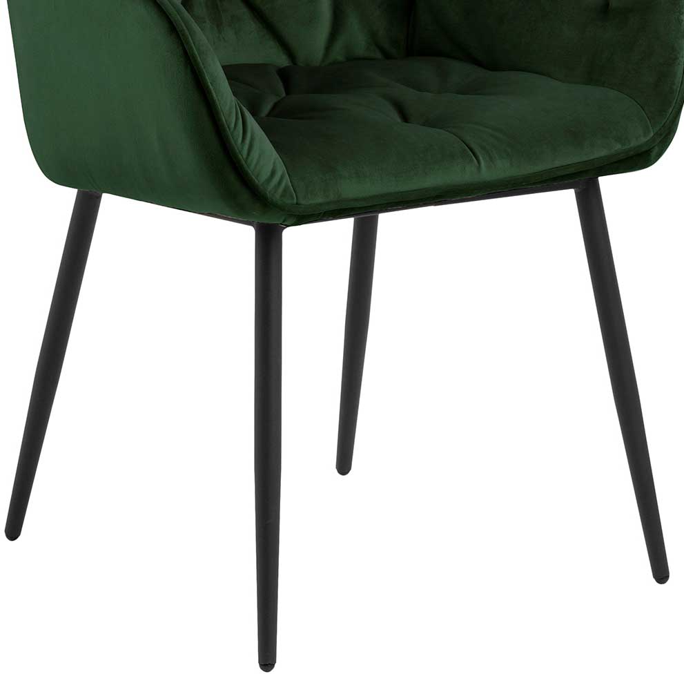 Chaise avec accoudoirs Lynn - vert forêt/noir - Image 3