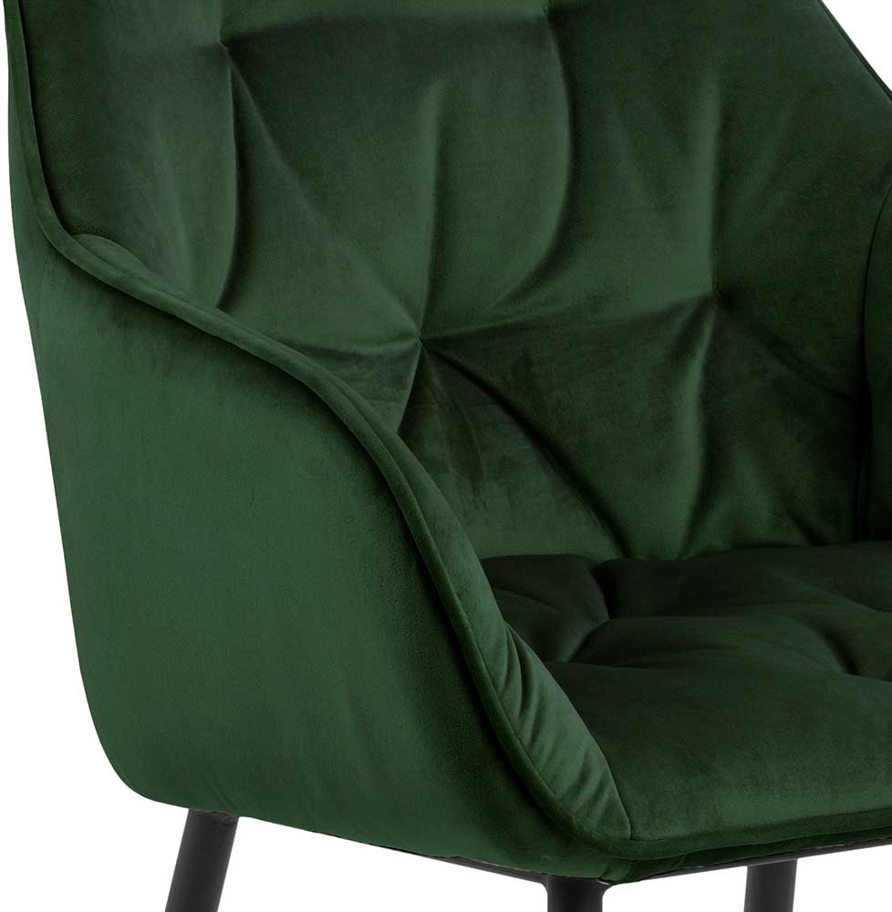 Chaise avec accoudoirs Lynn - vert forêt/noir - Image 5