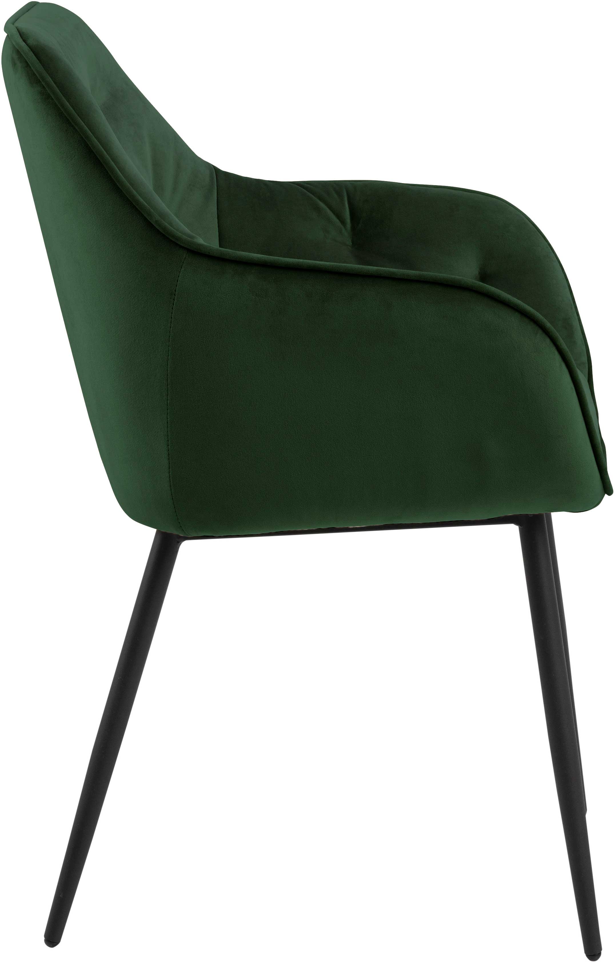 Chaise avec accoudoirs Lynn - vert forêt/noir - Image 8