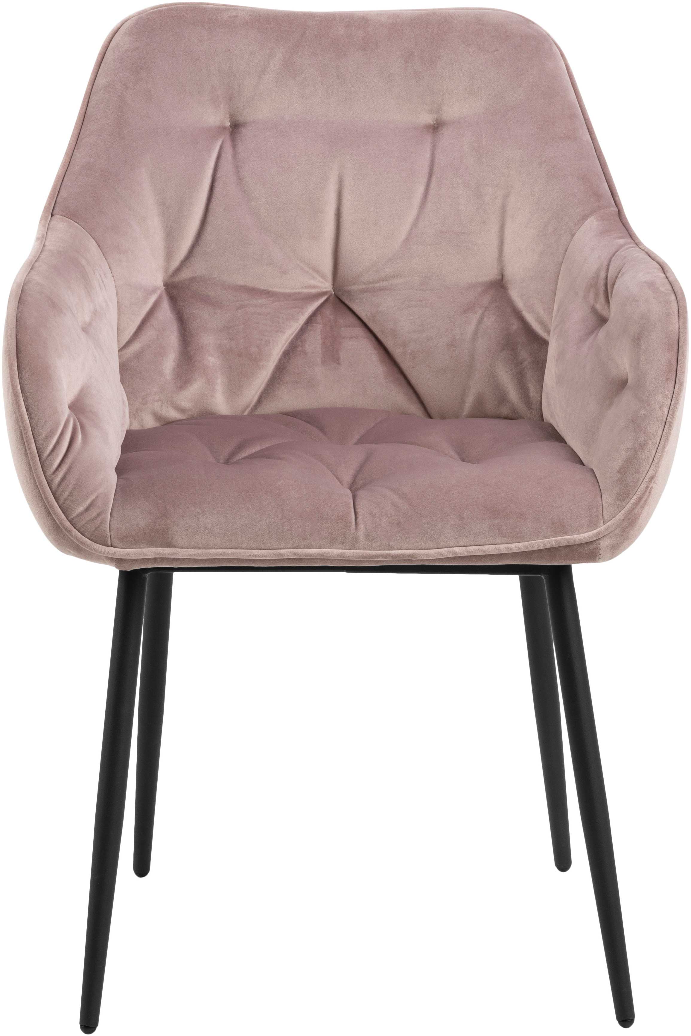 Chaise avec accoudoirs Lynn - vieux rose/noir - Image 10