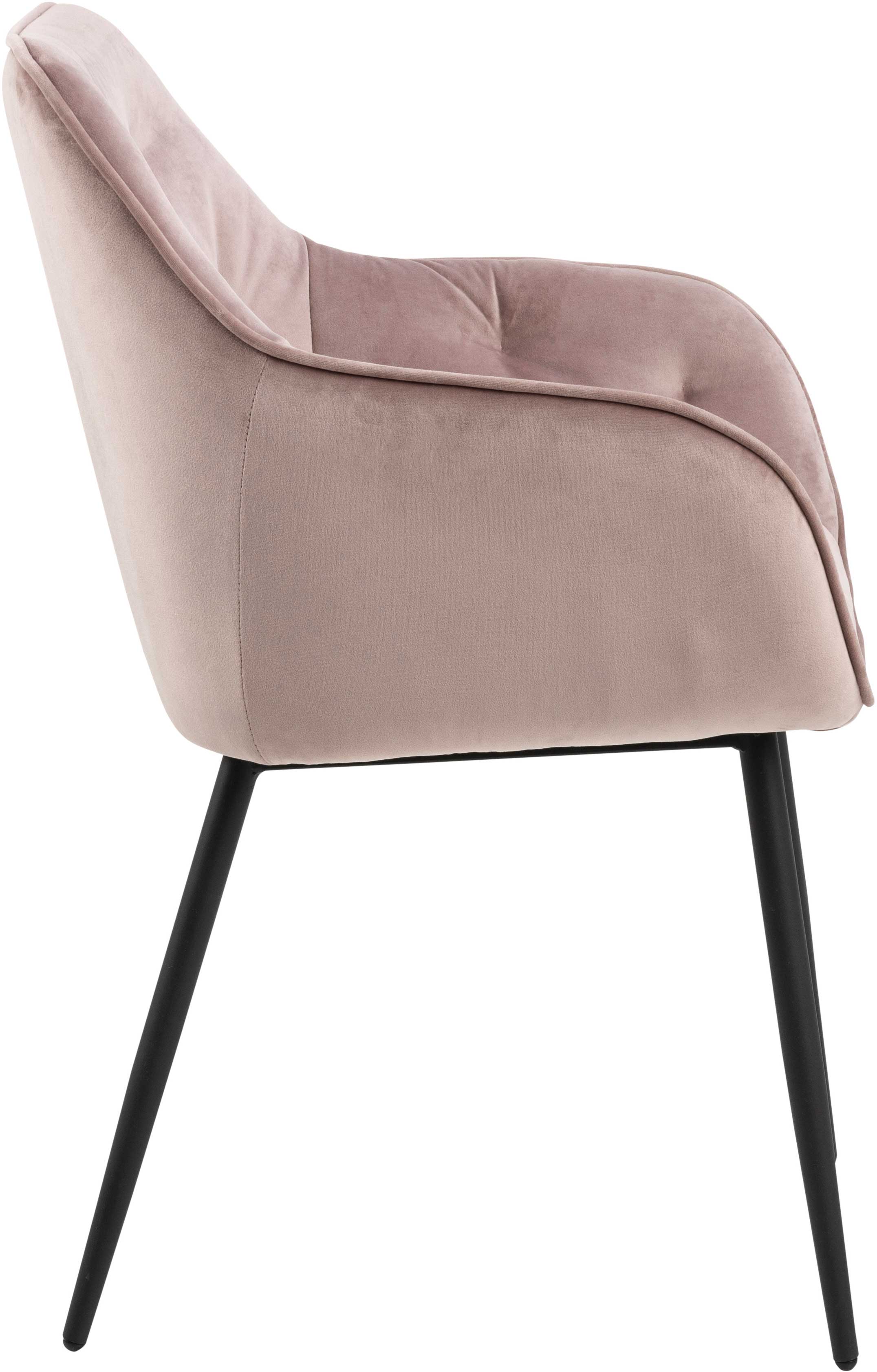 Chaise avec accoudoirs Lynn - vieux rose/noir - Image 8