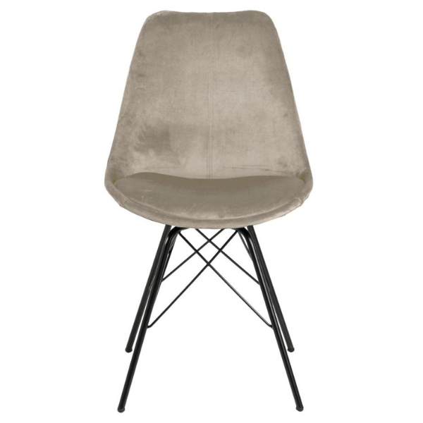 Chaise coquille Iram en velours - sable - Image 6