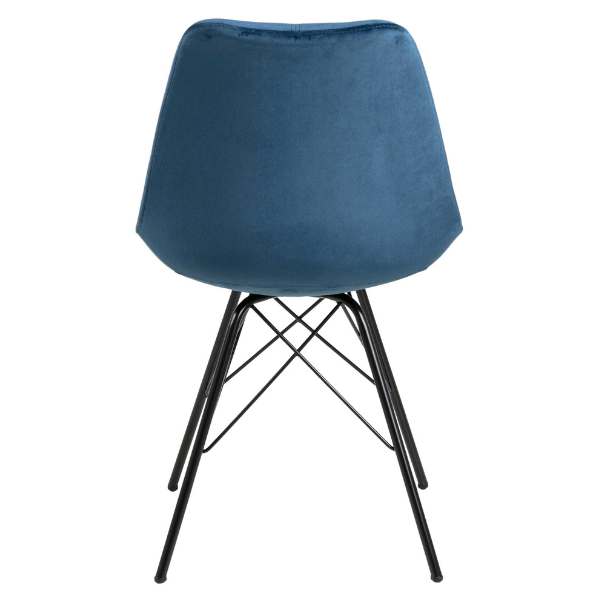 Chaise coquille Irma en velours - marine/noir - Image 3