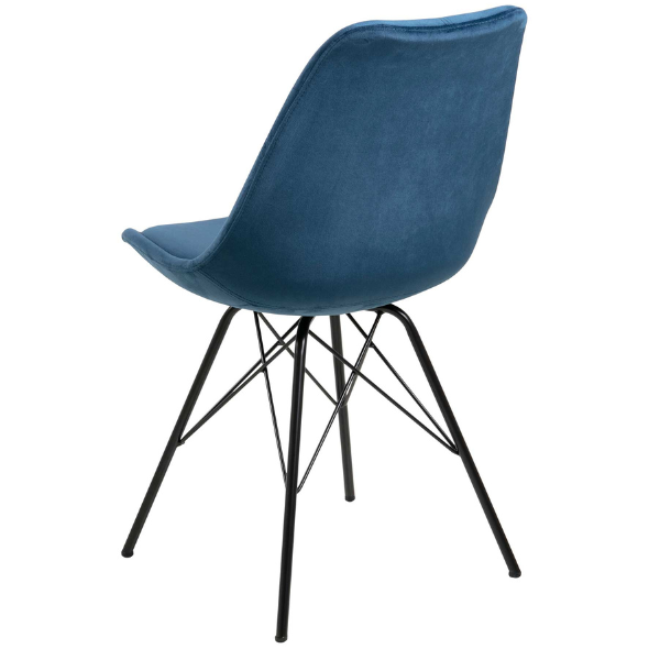 Chaise coquille Irma en velours - marine/noir - Image 4