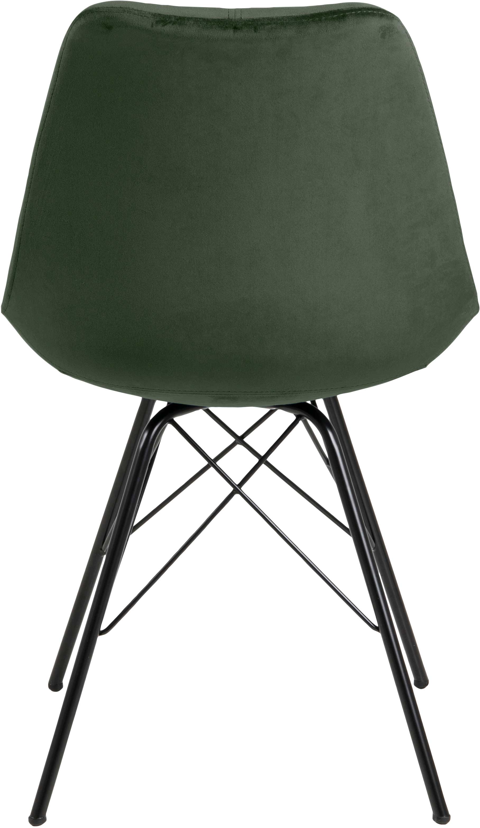 Chaise coquille Irma en velours - vert forêt/noir - Image 6