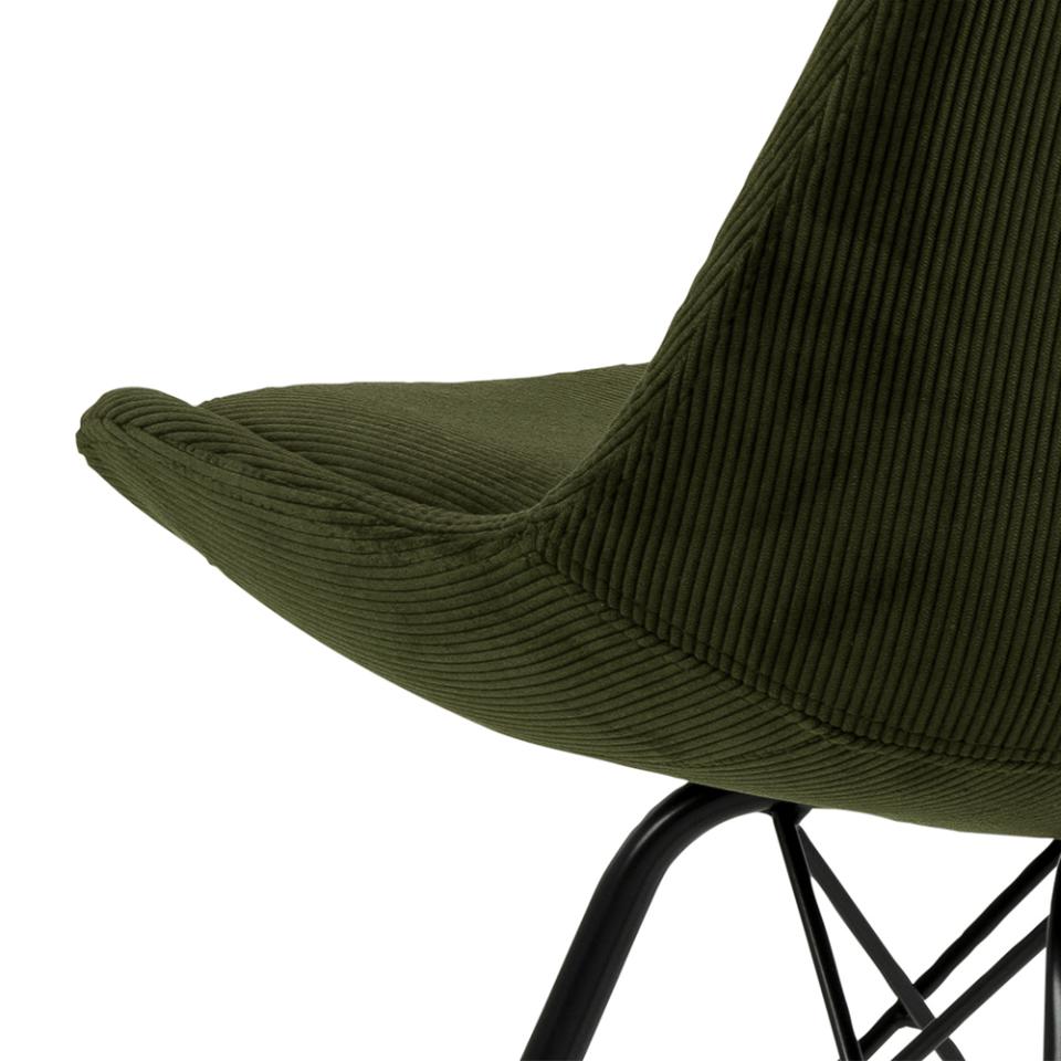 Chaise coquille Irma en velours - vert olive - Image 11