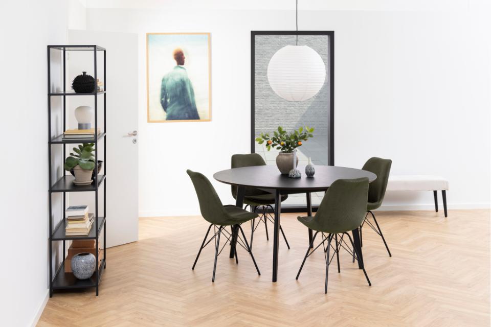 Chaise coquille Irma en velours - vert olive - Image 3