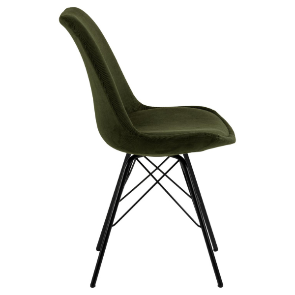 Chaise coquille Irma en velours - vert olive - Image 4