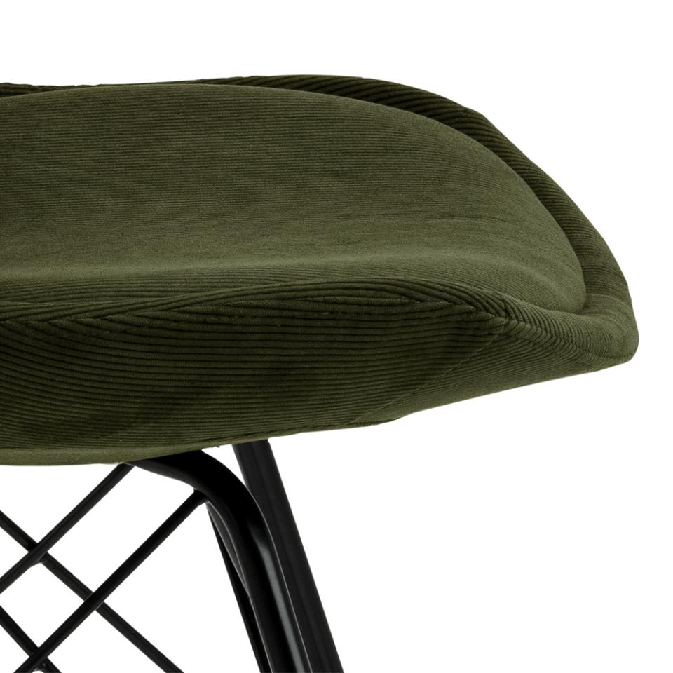 Chaise coquille Irma en velours - vert olive - Image 9