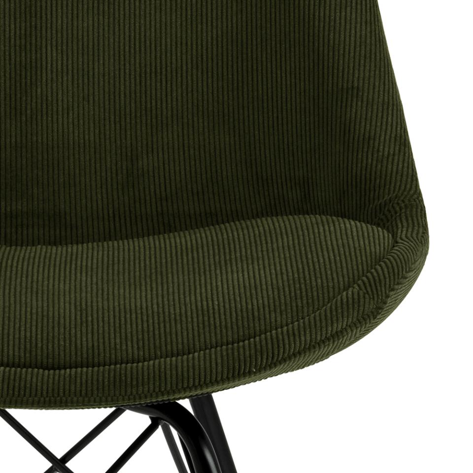 Chaise coquille Irma en velours - vert olive - Image 10