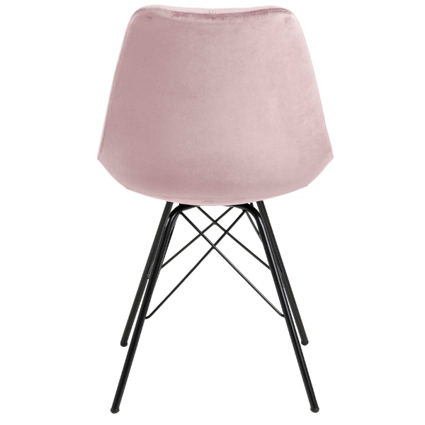 Chaise coquille Irma en velours - vieux rose/noir - Image 5