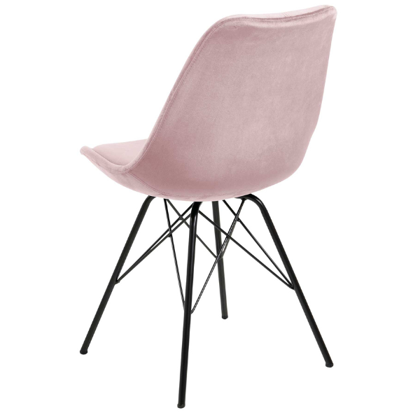 Chaise coquille Irma en velours - vieux rose/noir - Image 6