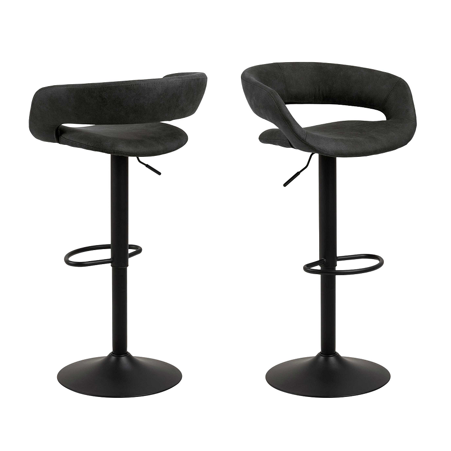Chaise de bar Dusty - anthracite/noir - Image 1