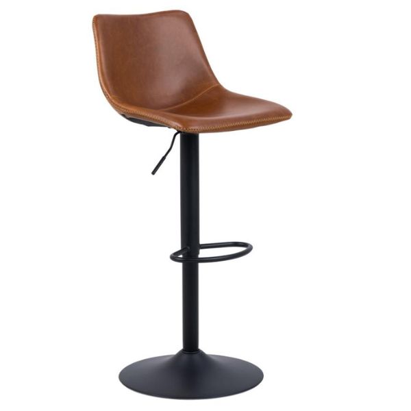 Chaise de bar Origi - réglable - similicuir cognac - Image 12