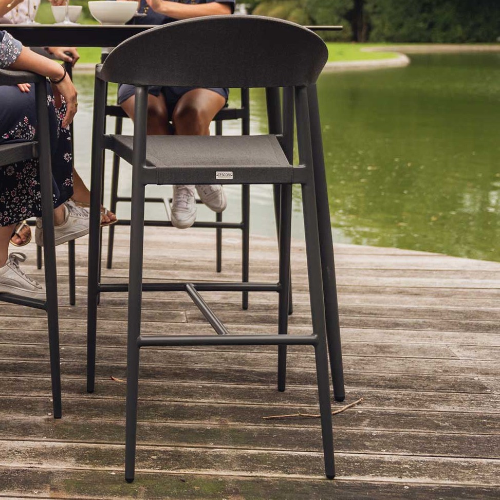 Chaise de bar pour extérieur Mati - gris foncé