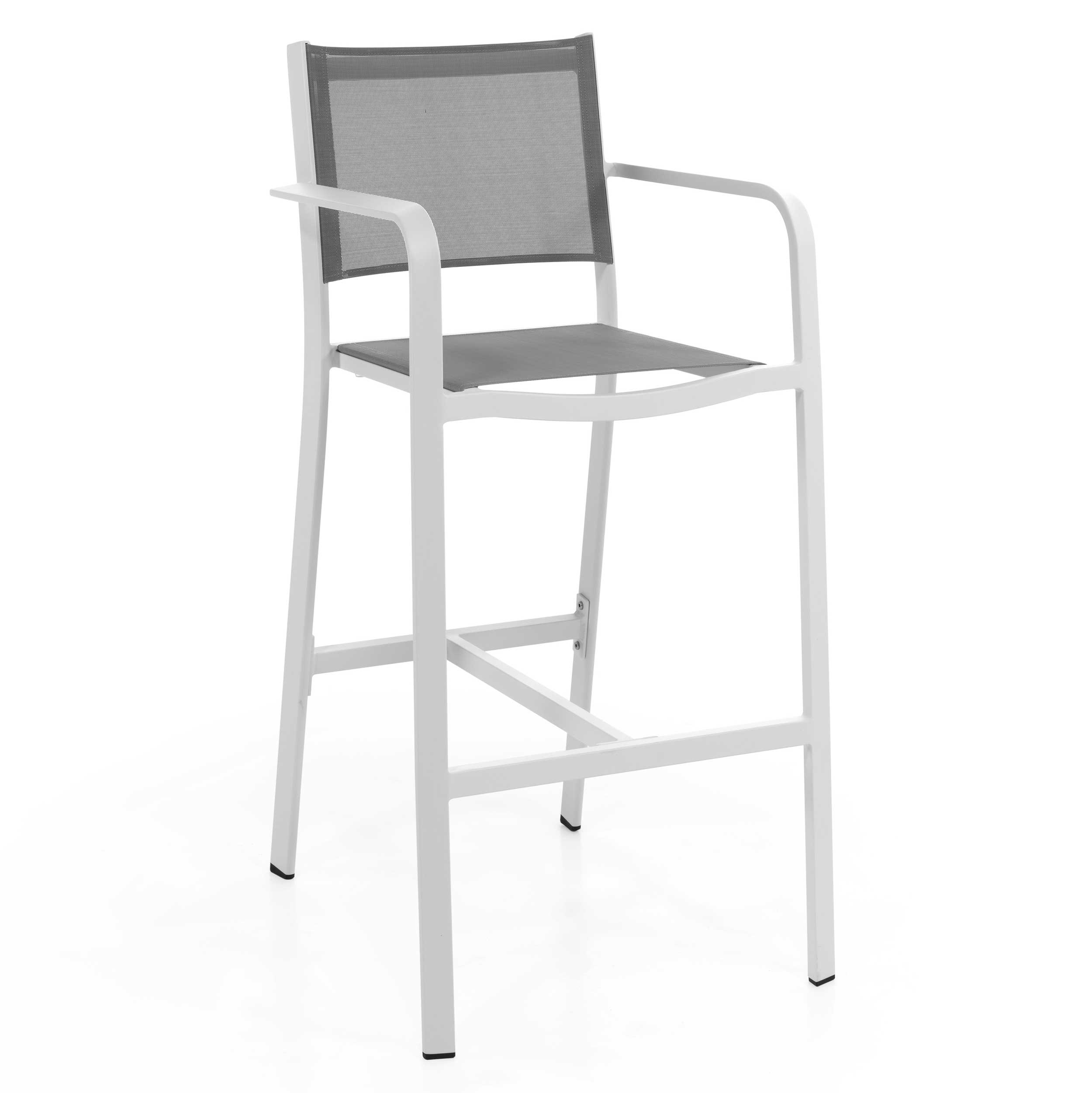Chaise de bar pour extérieur Murcia - blanc/gris