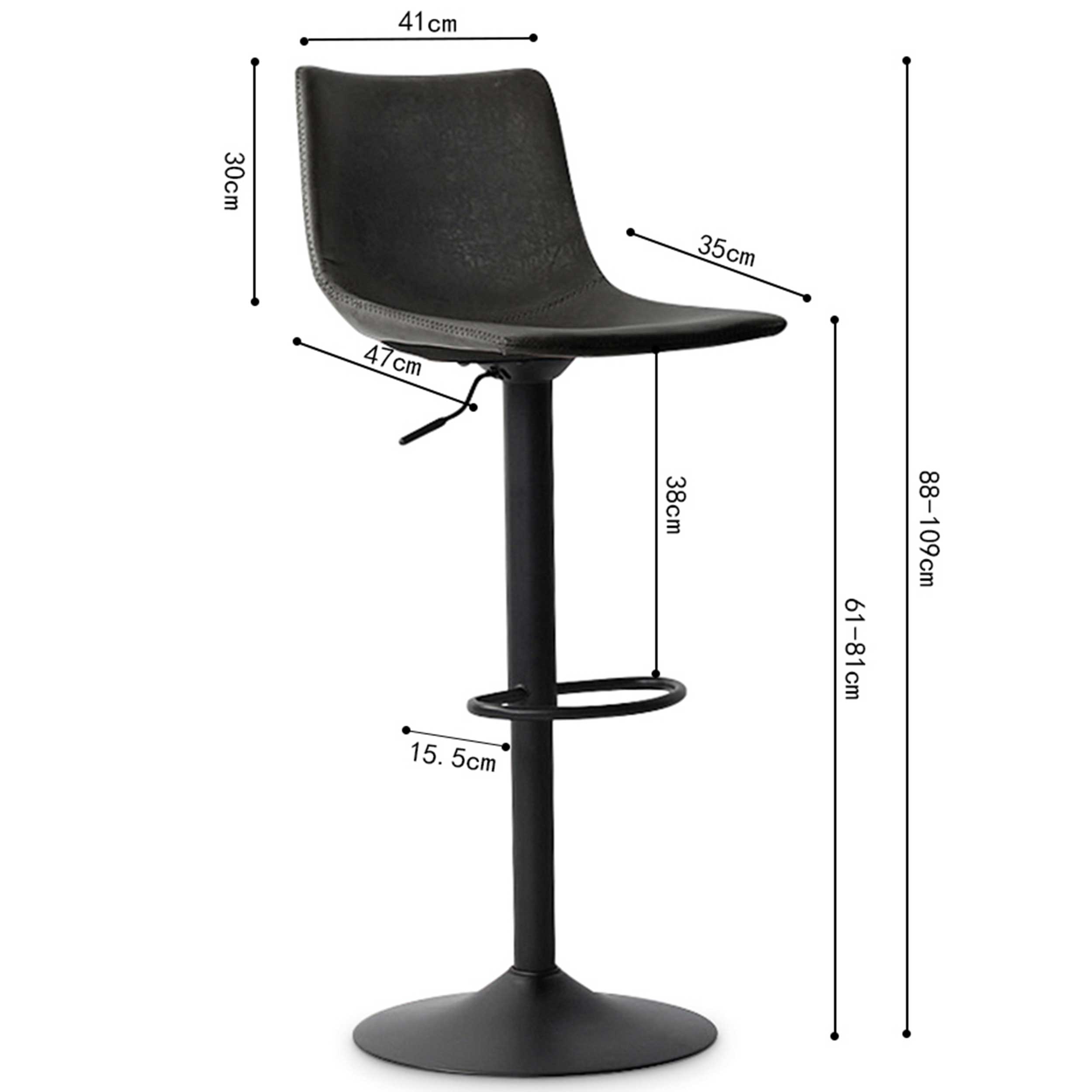 Chaise de bar réglable Fontana - anthracite - Image 3
