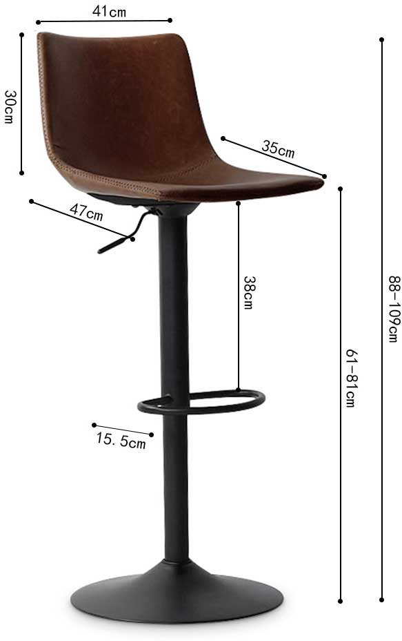Chaise de bar réglable Fontana - brun - Image 3
