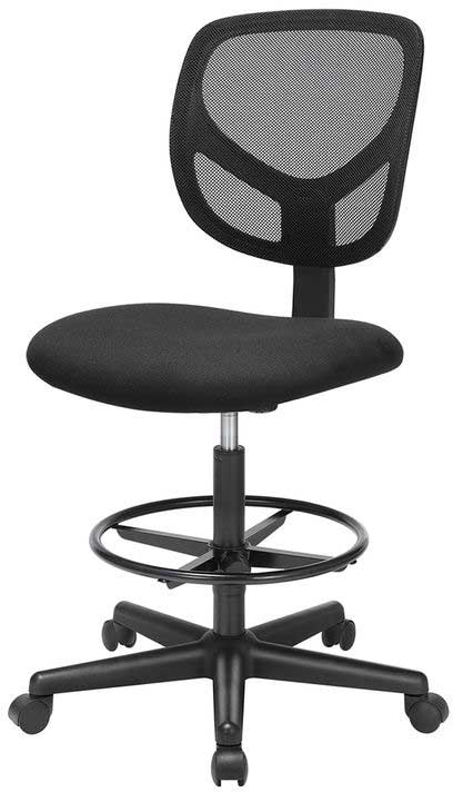 Chaise de bureau haute avec repose-pieds circulaire Ines - noir - Image 2