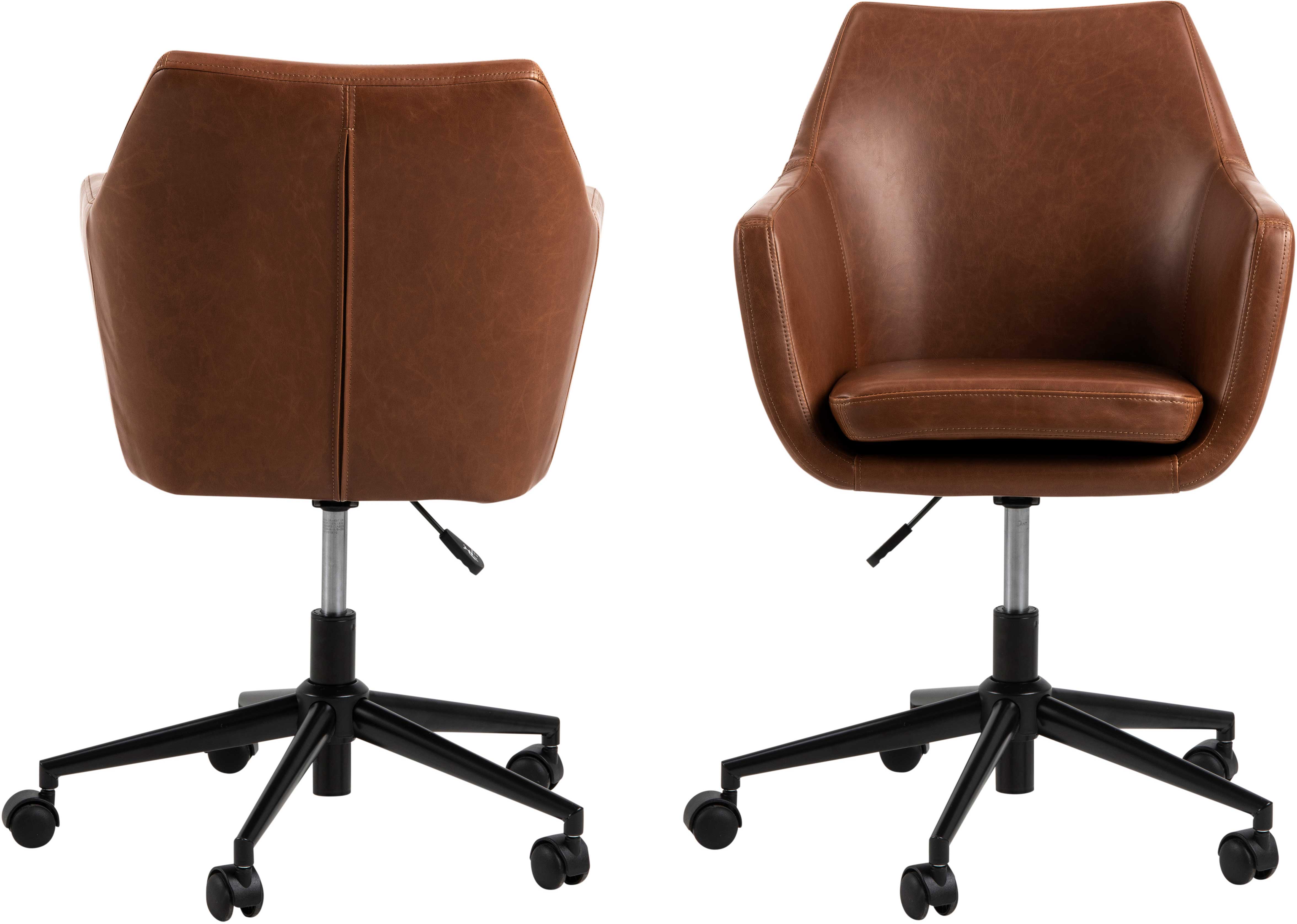 Chaise de bureau Novan similicuir - brun - Image 4