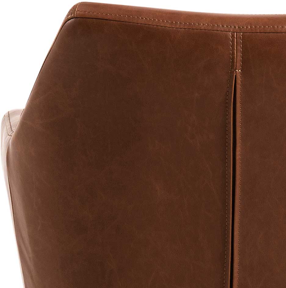 Chaise de bureau Novan similicuir - brun - Image 5