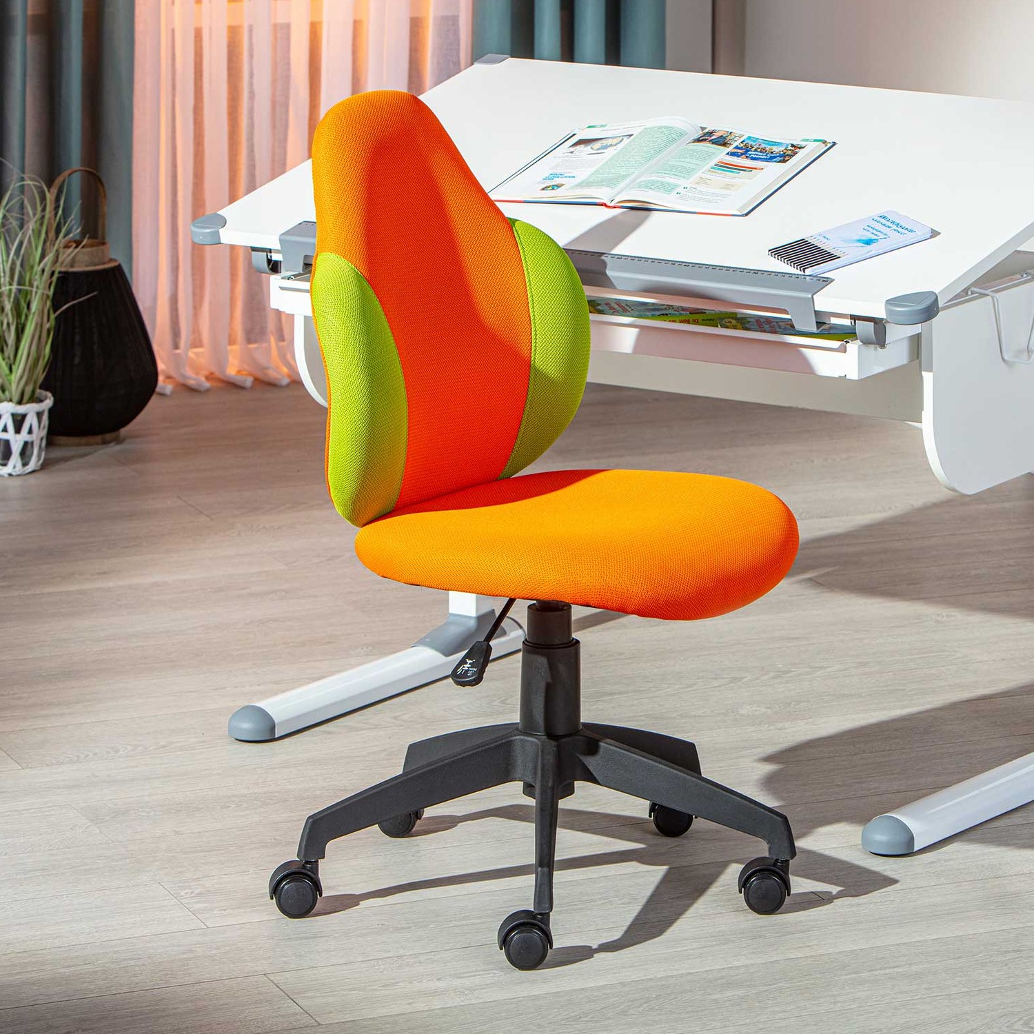 Chaise de bureau - orange/ vert