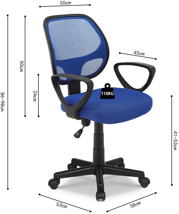 Chaise de bureau Pipa - bleu - Image 3