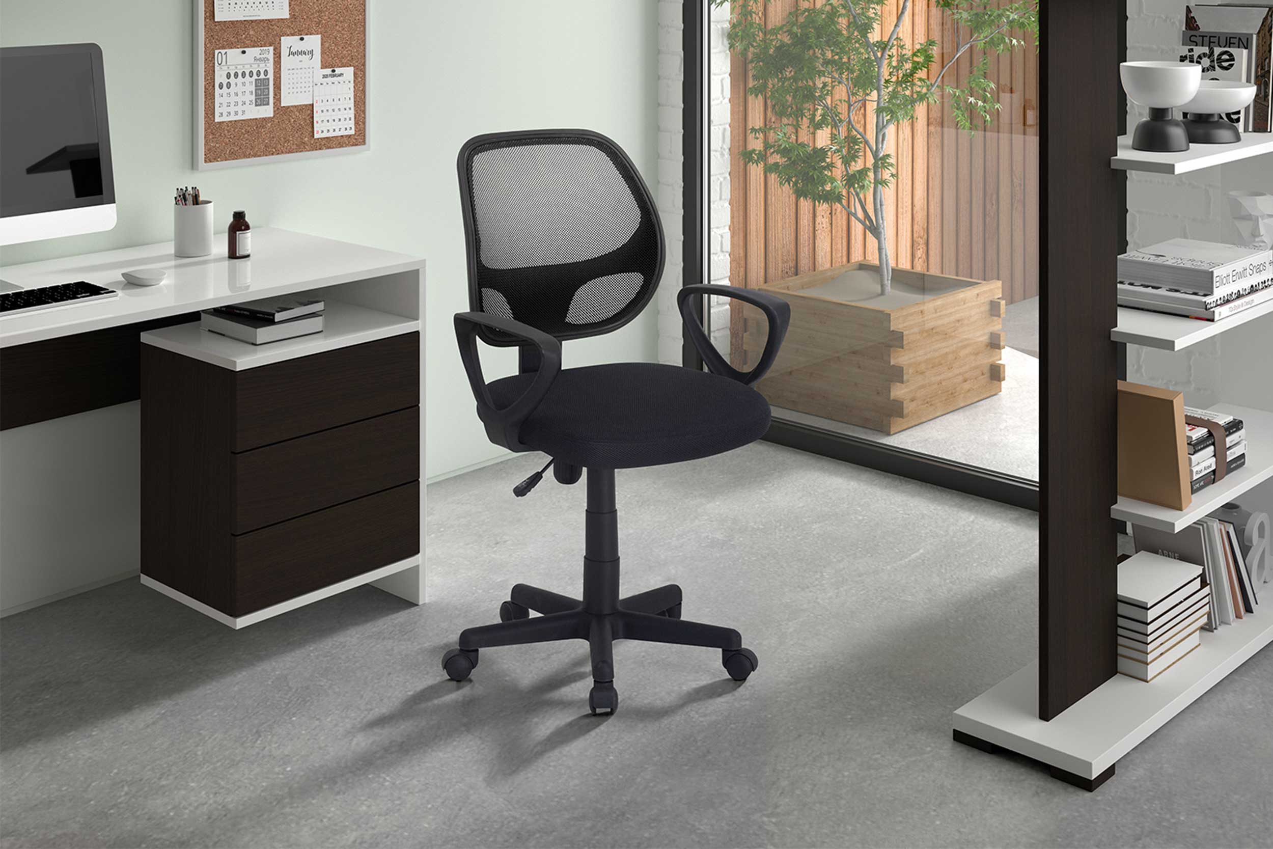 Chaise de bureau Pipa - noir - Image 6