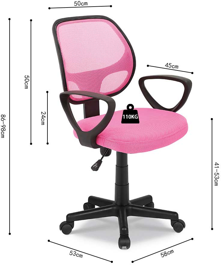 Chaise de bureau Pipa - rose - Image 3