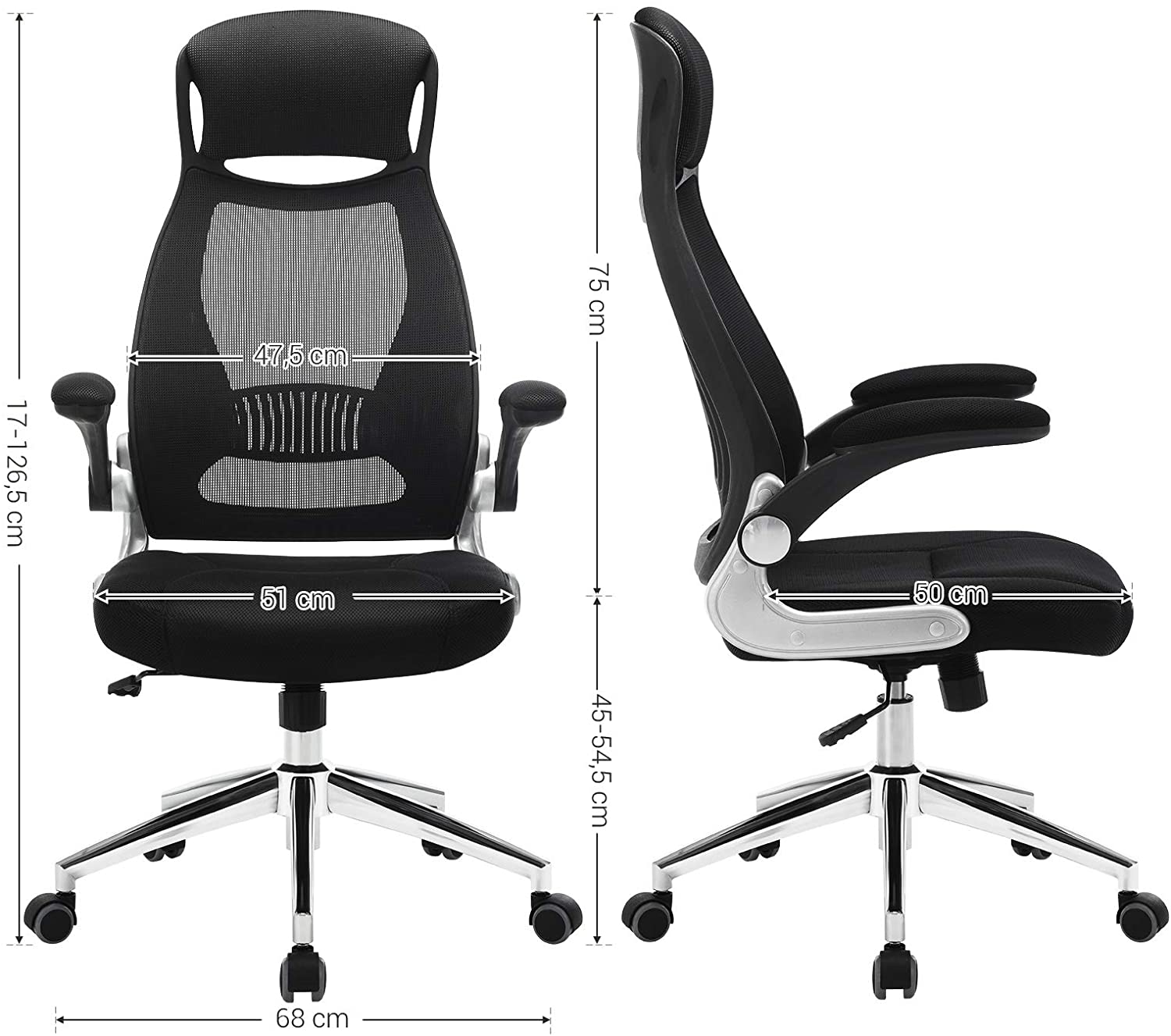 Chaise de bureau Xavi - noir - Image 3