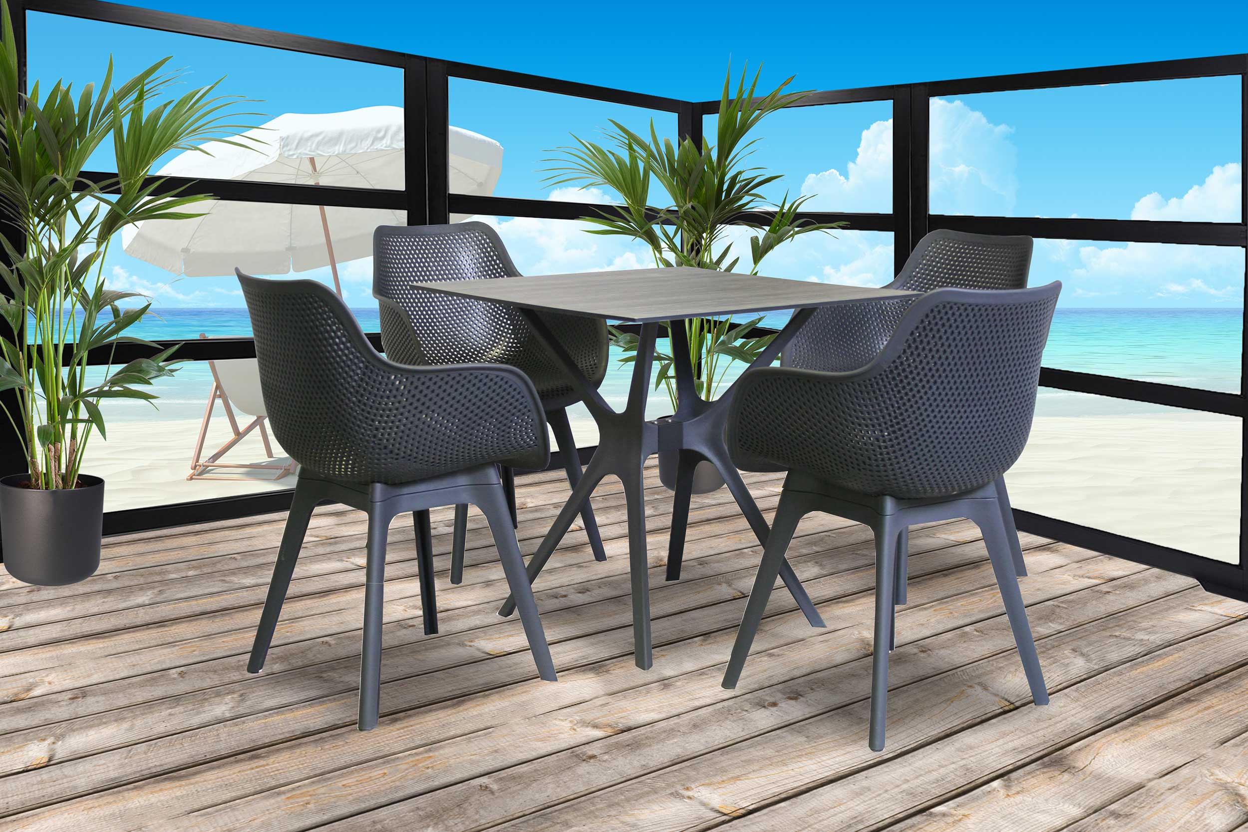 Chaise de jardin Jelle - anthracite - Image 5